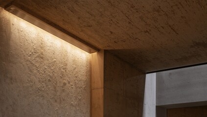Lighting system on the ceiling plaster, enhancing visual dynamics in interior architecture
