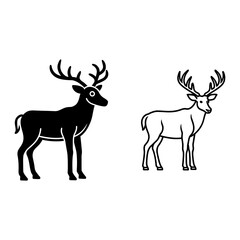 Minimal Deer Outline Art – Forest Animal Drawing