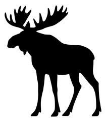 Moose Silhouette Illustration. Forest animal clipart