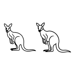 Cute Kangaroo Pair – Australian Wildlife Vector Design
