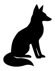 Fox Silhouette Illustration. Forest animal clipart