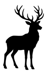 Deer Silhouette Illustration. Forest animal clipart