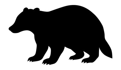 Badger Silhouette Illustration. Forest animal clipart