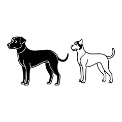 Cute Dog Pair Vector Art – Pet Animal Illustration