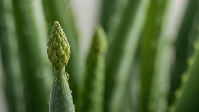 Macro shot of Aloe Vera flower buds nearing bloom, showcasing potential for fiber-dense choice