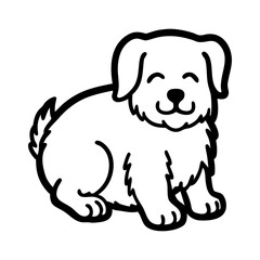 Cute Puppy Drawing – Adorable Dog Vector Illustration