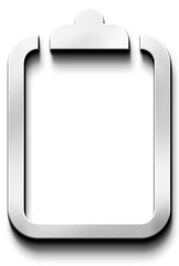 3D Silver Metallic Checklist Icon for Tasks or To-Do List in Neumorphic Style