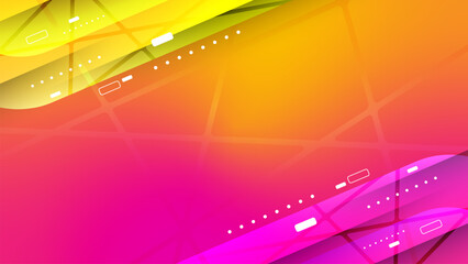 Banner line connect background. Abstract digital communication vibrant gradient color. Geometric network design and copyspace