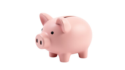 Cute pink piggy bank designed for saving money, featuring simple and modern style. This charming item is perfect for teaching financial literacy