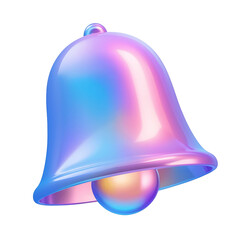 3d transparent iridescent glass bell icon holographic y2k abstract sphere with neon gradient png clipart
