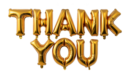 Thank you balloons in gold color create festive atmosphere, perfect for celebrations and expressing gratitude