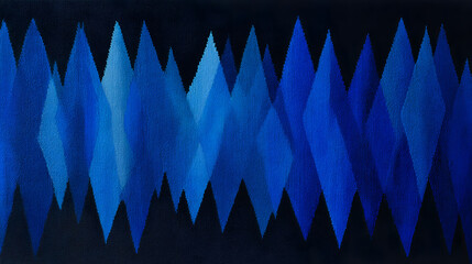 Fototapeta premium Dynamic abstract pattern of layered blue diamonds creates a mesmerizing visual flow, perfect for modern design.