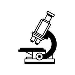 Microscope black and white icon art illustration