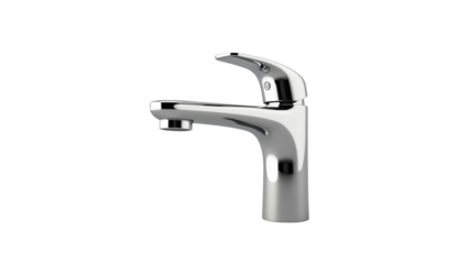 Sleek chrome faucet with modern design, perfect for contemporary kitchens or bathrooms, offering functionality and style