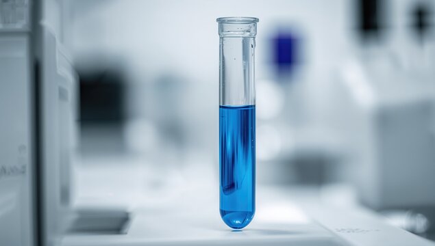 Laboratory test tube utilized in medical research, emphasizing scientific advancement