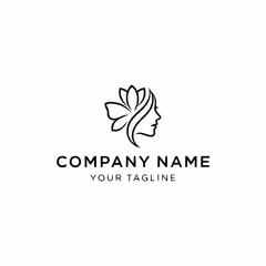 Elegant Woman Profile with Floral Crown - A Symbol of Beauty and Nature.