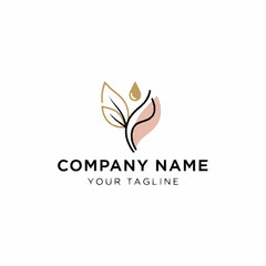Elegant Leaf and Droplet Logo Design for Natural Products.
