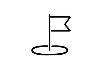 Simple flag icon minimalist vector illustration isolated on white background for app and web design