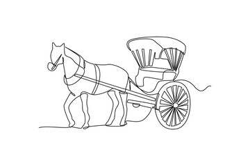 Simple continuous line drawing of all about transportation. simple line, creativity designer. Vector, Designer.