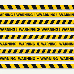 Yellow Black Warning Tape for Caution and Safety Alert Signs