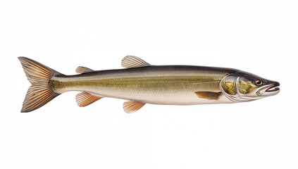 Fototapeta premium Long live zander fish on a white surface, protein-rich meal