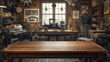 Fototapeta premium Workspace with tools and materials, focus on efficiency