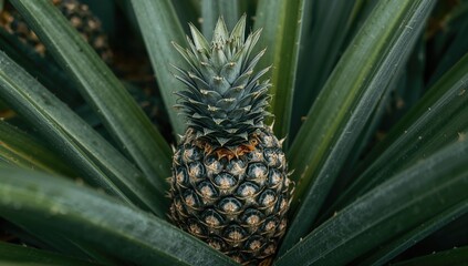 Obraz premium Pineapple, a tropical fruit known for its economic importance, fiber-rich choice