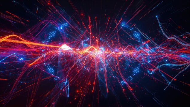 Colorful lights in motion, vibrant energy and dynamic movement