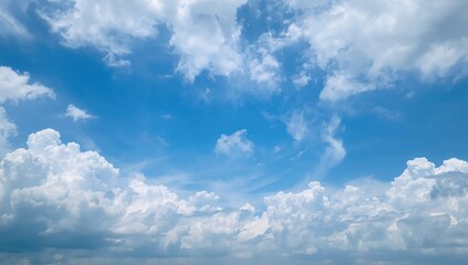 Fototapeta premium Clouds in a Blue Sky, ideal backdrop for editorial layouts