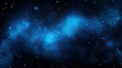 Obraz premium Vast cosmic scene with glowing blue nebulae and scattered bright stars creating a mystical and infinite outer space ambiance