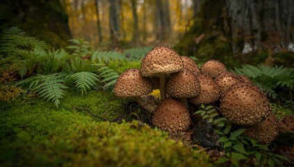 Brown mushroom texture, suitable for culinary backgrounds