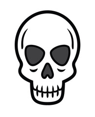 Fototapeta premium Simple Cartoon Skull Vector Illustration on White Background for Halloween