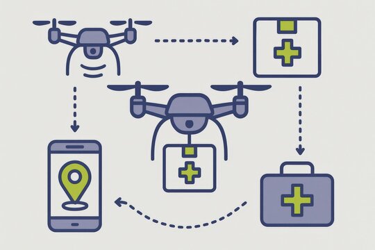 Medical drone technology illustrating emergency delivery systems enhancing healthcare accessibility and swift response times through innovative logistics solutions