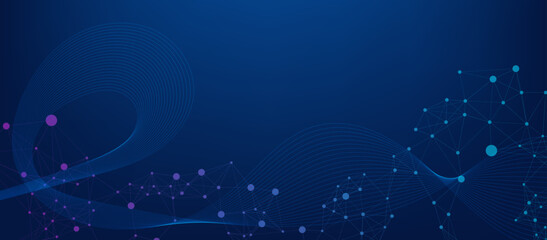 Futuristic Digital Connection Background  Wavy Lines Abstract