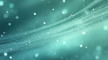 Obraz premium Ethereal Abstract Background with Soft Waves and Gentle Light Specks in Shades of Teal and Aqua for Creative and Relaxing Design Projects