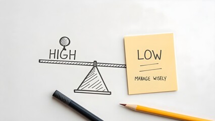 Conceptual seesaw drawing comparing high and low values