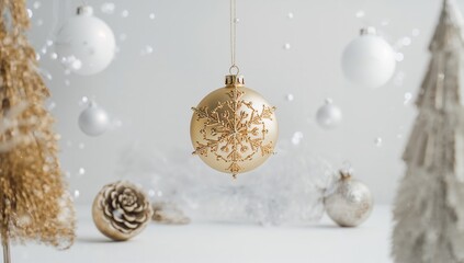 Christmas ornament shaped like a snowflake, seasonal decor for festive celebrations