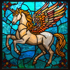 Stained Glass Pegasus