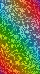 Rainbow Floral Pattern - Vibrant and Colorful Botanical Design.