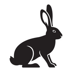 Obraz premium Black Silhouette of a Rabbit bunny animal