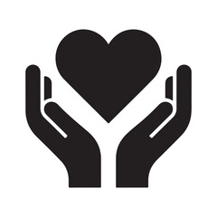 Helping Hands Charity Heart Love And Care Icon