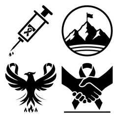 Four symbols representing hope and support for people with hiv