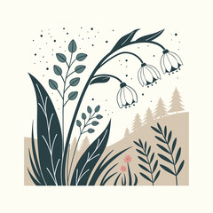 abstract floral background with flowers