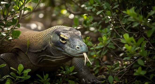 Dragon komodo giant lizard in the forest rinca islan indonesia