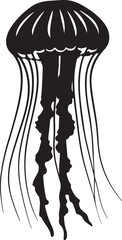 Elegant black and white jellyfish illustration for marine life enthusiasts
