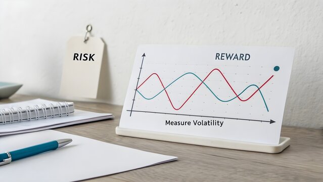Minimal desk featuring a financial chart with wave pattern analysis
