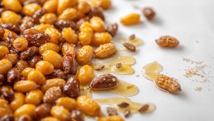Candied roasted peanuts and sunflower seeds, high in refined sugar, dessert recipe
