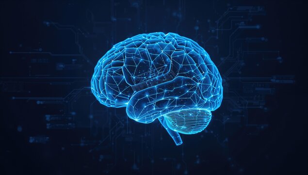 The engineering concept of artificial intelligence as a digital brain with programming data, scientific research application - Powered by Adobe