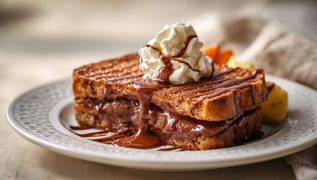 Chocolate-filled French toast, a rich breakfast choice, World Pancake Day