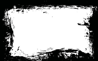 Abstract paint brush stroke black and white transition border background